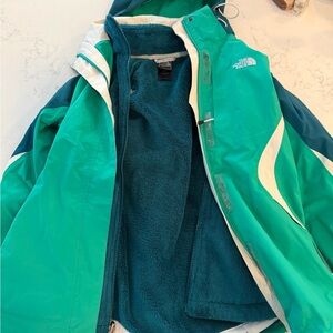 The North Face 3 in 1 Green and Teal Women’s Jacket